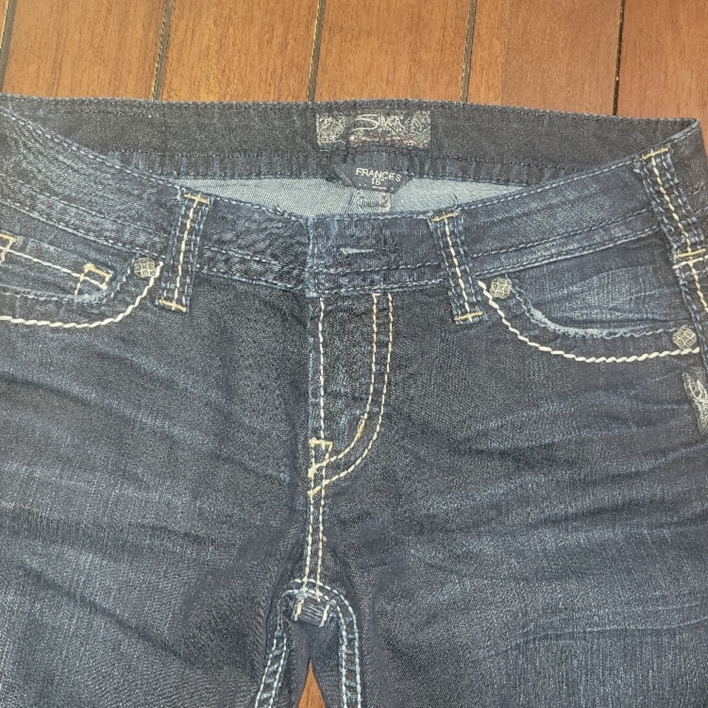 Dark Wash boot cut silver jeans